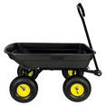 thumbnail image 4 of Garden Dump Cart, 75L Capacity Camping Wagon with 10 Inch Pneumatic Tires, Outdoor Wagon with 180° Rotating Handle, Heavy Duty Yard Cart for Lawn and Garden, 4 of 7