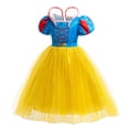 thumbnail image 4 of Princess Costume for Girls Halloween Cosplay Snow Dress Up with Cape, Yellow, 7-8, 4 of 9