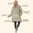 thumbnail image 3 of Womens Oversized Flannel Blanket Hoodie Sweatshirt, Plush Fleece Lined Lounging Pullover, Christmas Gift for Women (Latte) - Catalonia, 3 of 7