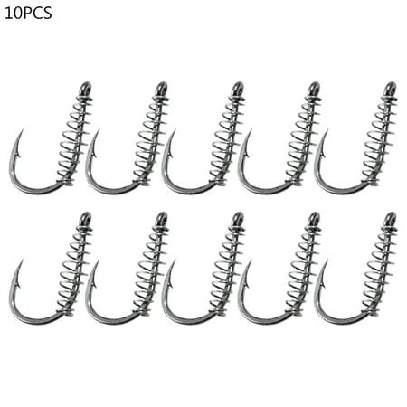 10Pcs Sharpened Carbon Steel Chub Spring Fishing Hooks Fish Tackle Accessory