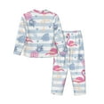 thumbnail image 2 of Disketp Pajamas Set Long Sleeve Sleepwear Womens Button Down Nightwear Pj Sets-Flamingo And Pineapple, 2 of 9