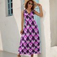 thumbnail image 4 of Pink Purple Ikat Pattern Design Sleeveless Dress Summer Women Clothes Dress for Pregnant Women Dresses, 4 of 9
