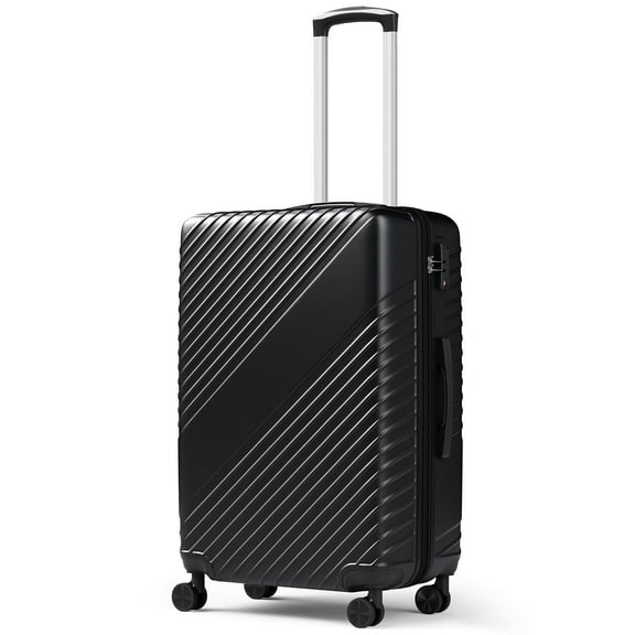 WASUHE 20" Hardside Carry-on Expandable Luggage,Hardshell Suitcase With Divider Pockets,Four Multi-directional Wheels,Expandable For Up to 15% More Space,With Scratch-Resistant Surface,Black