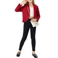 thumbnail image 4 of Lapel Collar Kids Girls Open Front Casual Blazer Coat, 4 of 5