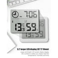thumbnail image 3 of Termómetro/higrómetro digital con pantalla grande para interiores, monitor de temperatura y humedad, indicador de humedad y temperatura con reloj (blanco), 3 of 5