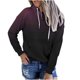thumbnail image 2 of ICHUANYI Clearance Fashion Womens Casual Hoodies Sweatshirt Patchwork Ladies Hooded Blouse Pullove(Wine, M) ICHUANYI WER2023081004984, 2 of 4