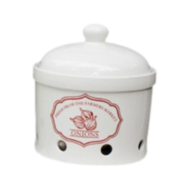 Cesta de cerámica para cebollas, recipiente rústico para almacenar cebollas, lata de almacenamiento para encimeras, despensas, decoración de restauran