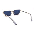thumbnail image 4 of Boyfriend Style Womens Narrow Rectangular Cat Eye Sunglasses Gold Slate Black, 4 of 4