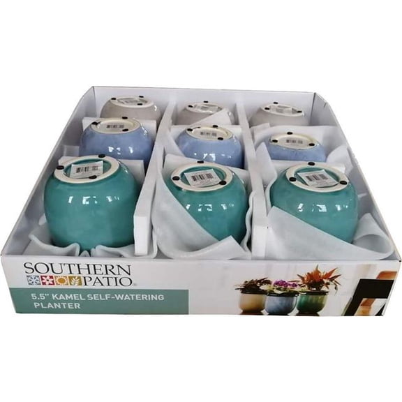 Southern Patio  5.5 in. Kamel Pot Tray Pack - Assorted Color - Case of 9