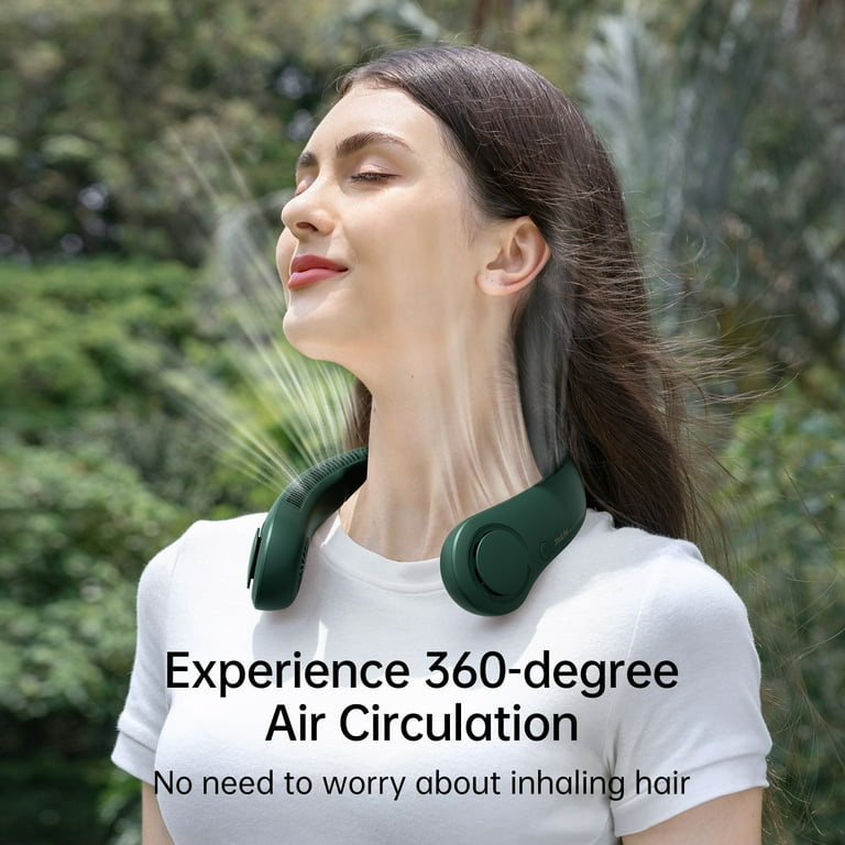 JISULIFE Portable Neck Fan Hands Free Personal Fan 4000 mAh Battery Powered Bladeless Fan with 5 Speeds