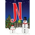 thumbnail image 2 of America Forever Winter Snowman Monogram Letter N House Flag 28 x 40 inch Double Sided, Christmas Snowman Flag, Xmas Tree Winter Holiday Farmhouse Yard Seasonal Xmas Outdoor DÃ©cor, 2 of 5