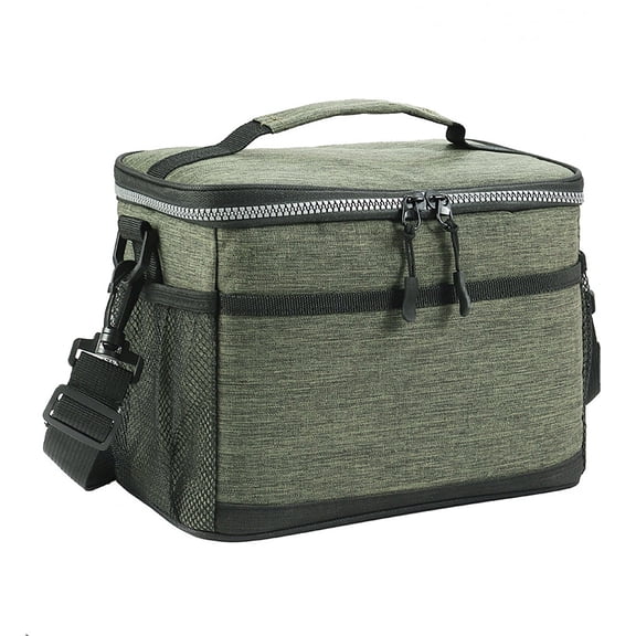Jeoa Leak-Proof Insulated Lunch Bag,7.5L Large Capacity with Adjustable Shoulder Strap, Suitable for Men and Women Work and Camping（Olive Green）