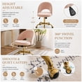 thumbnail image 5 of Ktaxon Office Desk Chair Adjustable Flannel Computer Task Chair Small Rolling Vanity Stool with Wheels for Study Make-up Dressing Room Pink, 5 of 11