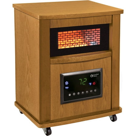 Comfort Zone 16 Quartz Infrared Wood Cabinet Heater Oak