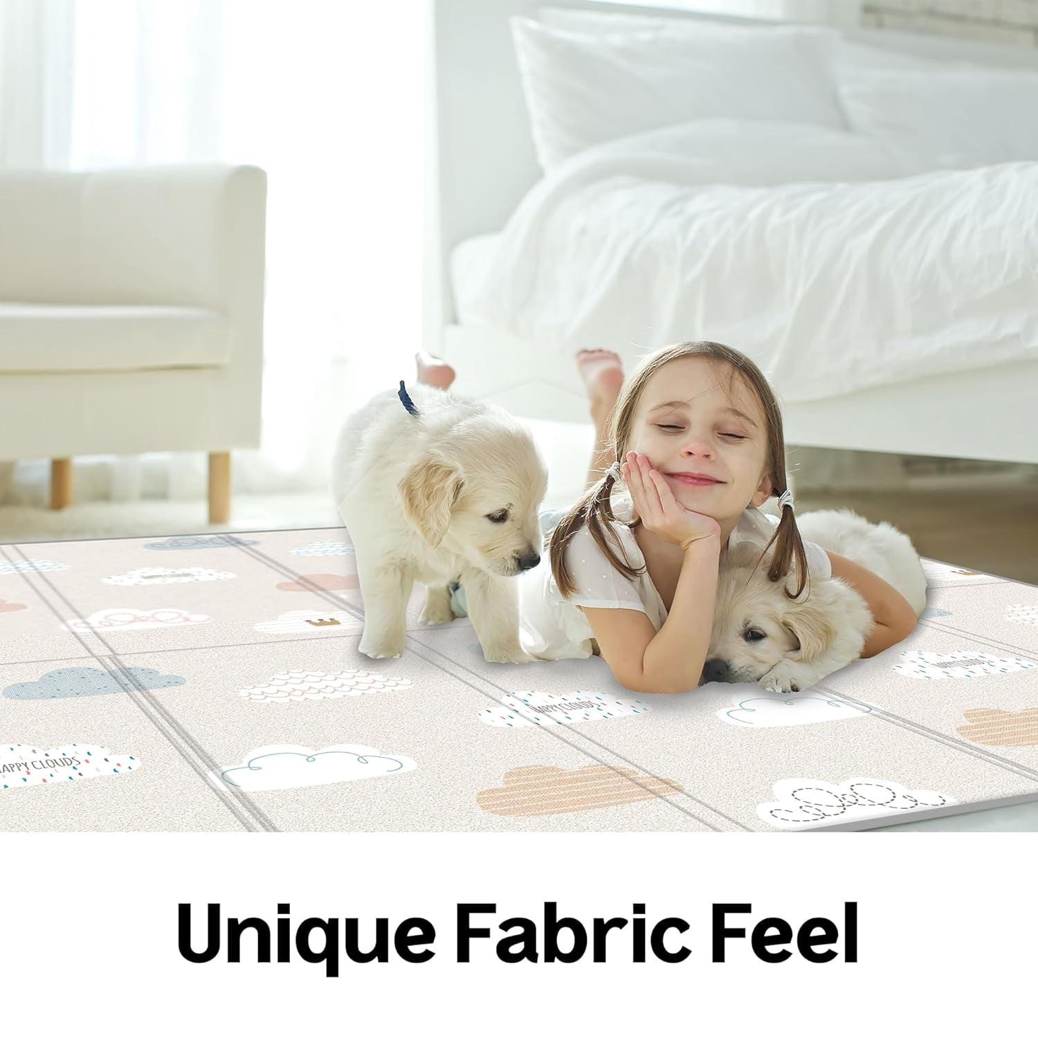 Parklon Silky Cotton Foldable Baby Play Mat -Large Size (78.7x55.1) -Cloud Bebe
