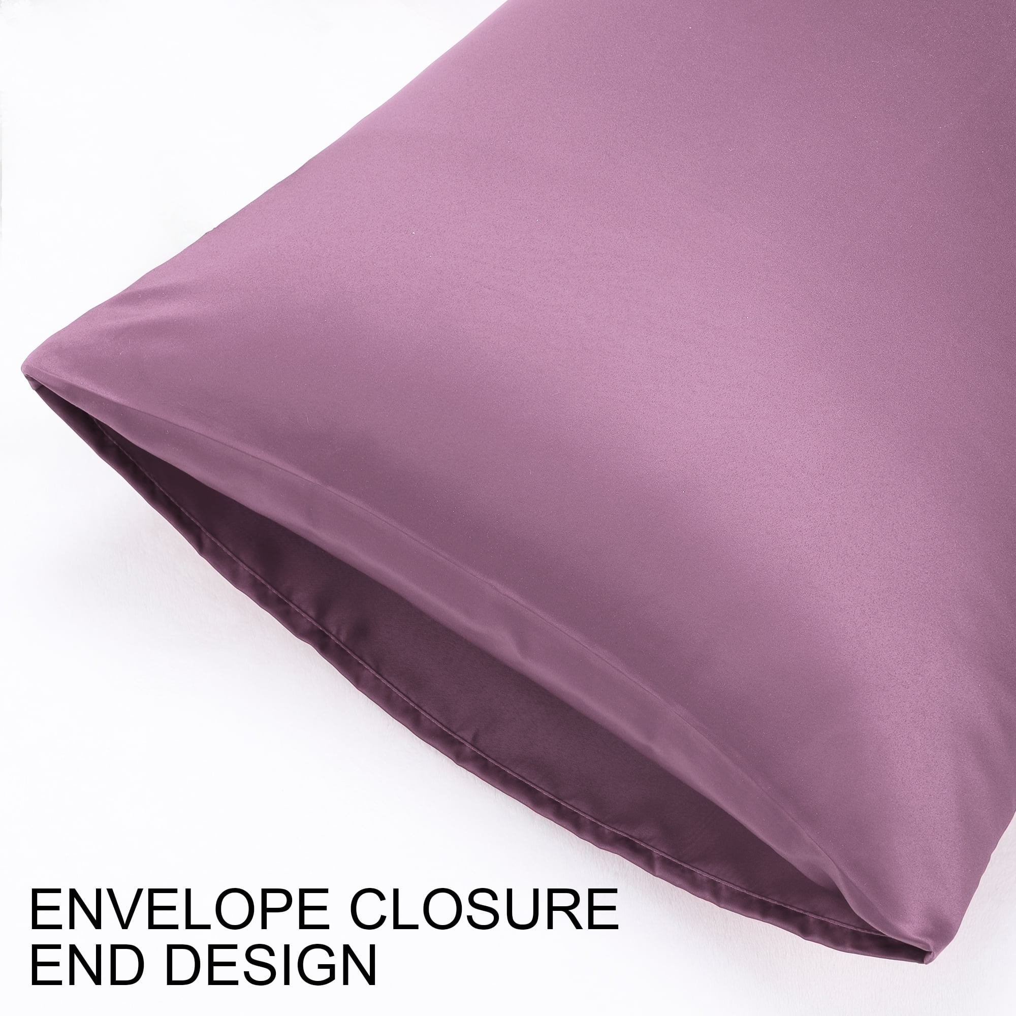 Unique Bargains 4 Pack Satin Pillowcases for Hair and Skin, Mauve Standard