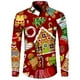 thumbnail image 4 of Camisas para hombre 2024 Camisa navideña de manga larga Casual de moda para hombre Camisas para fiesta de año nuevo para hombre Camisa estampada 3D de muñeco de nieve navideño, 4 of 5