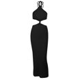 thumbnail image 6 of Lilgiuy Womens Solid Sleeveless Hollow Out Halter Dress Summer Casual Dress, 6 of 6