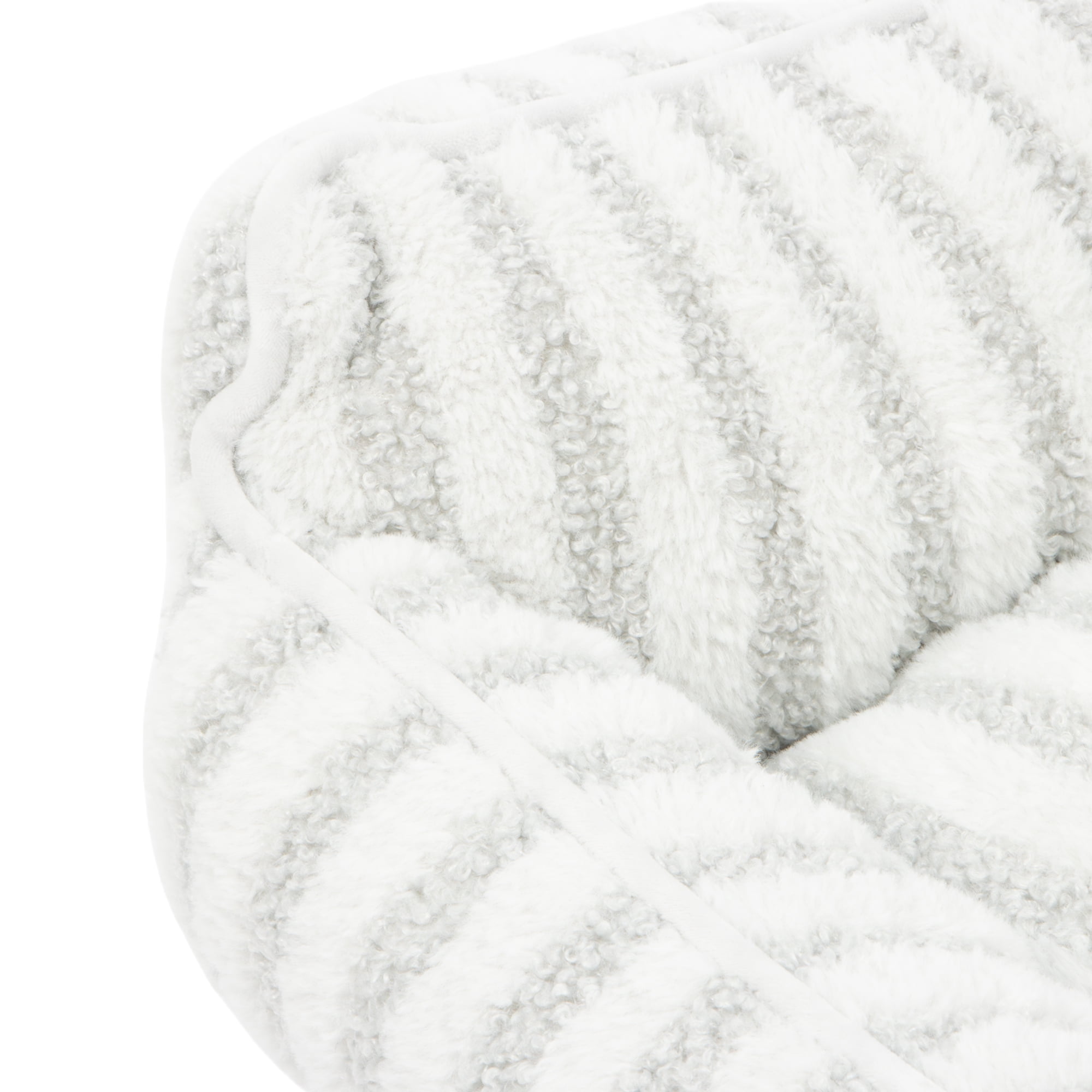 Oodles Striped Sherpa Sofa Lounger Pet Bed, Gray, One Size, 27" x 21" x 15"