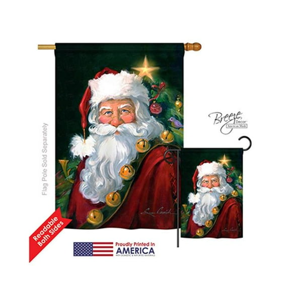 Christmas Santa Portrait 2-Sided Vertical Impression House Flag - 28 x 40 in.