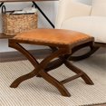 thumbnail image 3 of Carter Mid-Century Modern Square Solid Wood Ottoman in Tan, 3 of 3