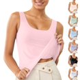 thumbnail image 2 of IWRICH Women's Square Neck Tank Top Seamless Soft No-Bra Slim Fit Crop Cami for Summer Layering Casual Wear White XL, 2 of 4