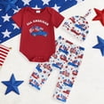 thumbnail image 2 of Nwiuh Newborn Baby Boy 4th of July Outfit Letters American Flag Romper Truck Pants Hat Sets Independence Day Clothes, 2 of 7