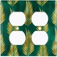 thumbnail image 3 of Metal Light Switch Plate Cover Tropical Jungle Palm Leaves Yellow Green JGL003, 3 of 13
