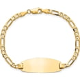 thumbnail image 4 of 14K Yellow Gold 14Ky Oval Figaro Id Bracelet (7 X 11.6) Made In United States lid90-7, 4 of 5