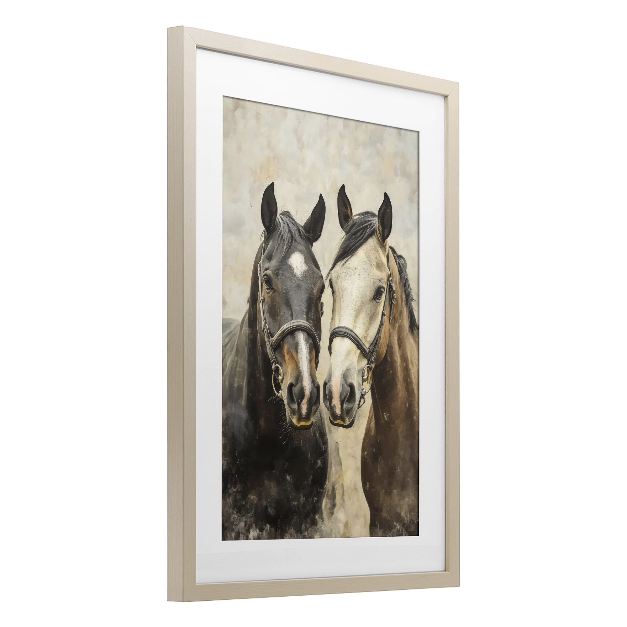 Stupell Industries Pair of Horses in Harmony Birch Framed Print Under Glass, design by Creative Studio