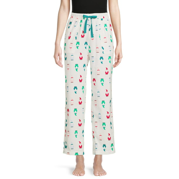 Joyspun Women’s Flannel Gnome Pajama Pants - Walmart.com