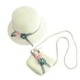 thumbnail image 1 of EeaseMX 1 juego de kit de playa para niños, adorable bolso bandolera con sombrero de paja para niñas pequeñas (blanco), 1 of 7