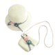 thumbnail image 1 of 1 juego de kit de playa para niños, adorable bolso bandolera con sombrero de paja para niñas pequeñas (blanco), 1 of 6