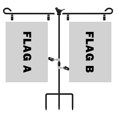 thumbnail image 2 of Garden Flag Stand with 2 Arms, Double Garden Flag Holder Stand with Bird, Wrought Iron with Stopper and Clip to Secure Flags in Position, Yard Flag Stand (No Flag Included), 2 of 4