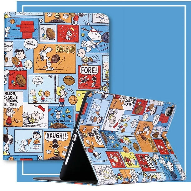 Funda magnética para tableta con función de encendido y apagado automático de Snoopy Charlie Brown para iPad Air Pro 1, 2, 3, 4, 2017/2018/2019/2020 de 9,7, 10,2 y 10,5 pulgadas de Apple