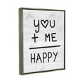 thumbnail image 3 of Stupell Industries You + Me = Happy Romantic Phrase Inspirational Painting Gray Floater Framed Art Print Wall Art, 3 of 6