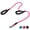 Pink, variant on PcEoTllar Dog Leash Heavy Duty 5ft, Double Handle Dog Leash with Padded Handle for Traffic Control, Reflective Rope Leashes for Large and Medium Dogs Control Safety Training at Night, Black