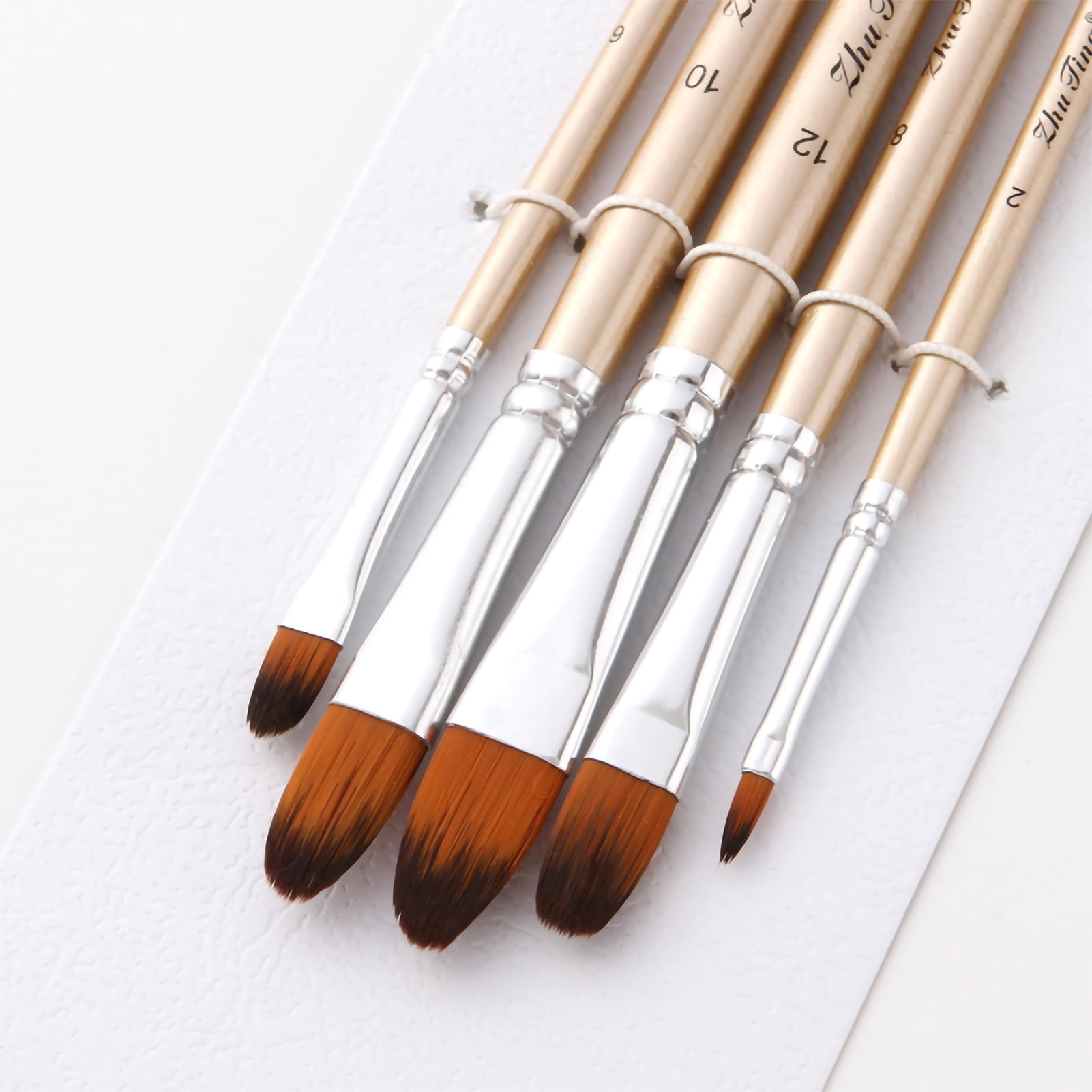 Mixfeer 5pcs Filbert Paint Brushes Set Nylon Hair Wooden Handle Artists  Paintbrushes for Children Adults Beginners for Acrylic Oil Watercolor  Gouache Nail Body Face Detailing Painting Art Crafts Su 