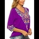 thumbnail image 4 of Blusas Mexicanas para Mujer, Camisas Bordadas, Ropa Hippie, Túnicas de Fiesta, Blusas Bohemias Campesinas de Talla Grande. Púrpura XL, 4 of 6
