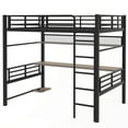 thumbnail image 4 of Bellemave Modern Industrial Full Size Loft Bed with Desk and Storage Shelf Esports Gaming Metal Loft Bed with LED Lights Heavy Duty Full Loft Bed Frame for Teens, Adult, Gamers, Black, 4 of 10