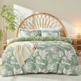 thumbnail image 1 of Gogreen Funda Nórdica Doble Floral, Microfibra Suave y Transpirable, Juegos de Cama Dobles de 3 Piezas, Funda Nórdica Cómoda con Patrón Doble, con Cierre de Cremallera (Rayas Grises, Doble), 1 of 8