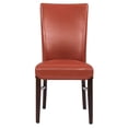 thumbnail image 3 of Pemberly Row 19.5" Bonded Leather Dining Chair in Orange (Set of 2), 3 of 8