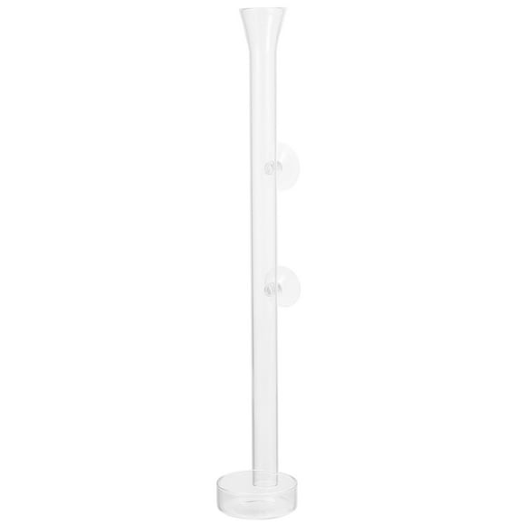 1 conjunto / 2pcs alimentador de camarones con un tubo de alimentación de camarón de vidrio de 25 cm y placa de alimentación