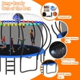 thumbnail image 3 of DeepRoar 2026 Upgraded 14FT Trampoline for Kids and Adults, Heavy Duty 1400LBS Outdoor Trampoline Set with Enclosure, Basketball Hoop, Light and Sprinkler, Recreational Trampolings for Backyard, 3 of 8