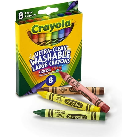 Crayola Ultra-Clean Crayons, Large, 8 Ct