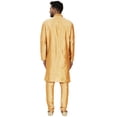 thumbnail image 3 of SKAVIJ Men's Kurta Pajama and Scarf 3-Piece Set Wedding Party Dress Gold XL, 3 of 6