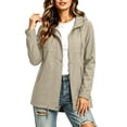 thumbnail image 2 of Winter Hooded Jackets for Women Waterproof Plus Size Long Sleeve Solid Color Lightweight Windproof Rain Jacket with Pockets for Hiking Travel Sport, 2 of 4