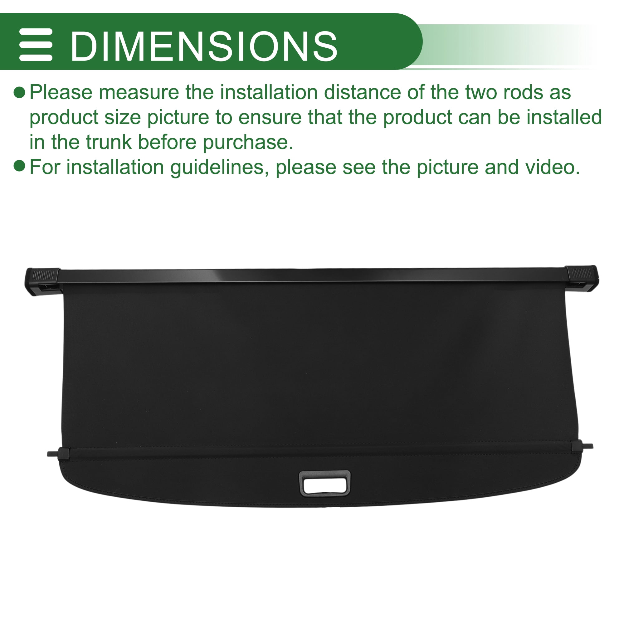 Unique Bargains Retractable Cargo Cover Gloss Black for Volkswagen Touran 2015-2021