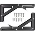 thumbnail image 1 of ZHAOCHENG Soporte de estante plegable, estante de pared plegable, consolas de soporte plegables resistentes y soportes para estantes utilizados para banco de trabajo, estante, 8 pulgadas (2 piezas), 1 of 5