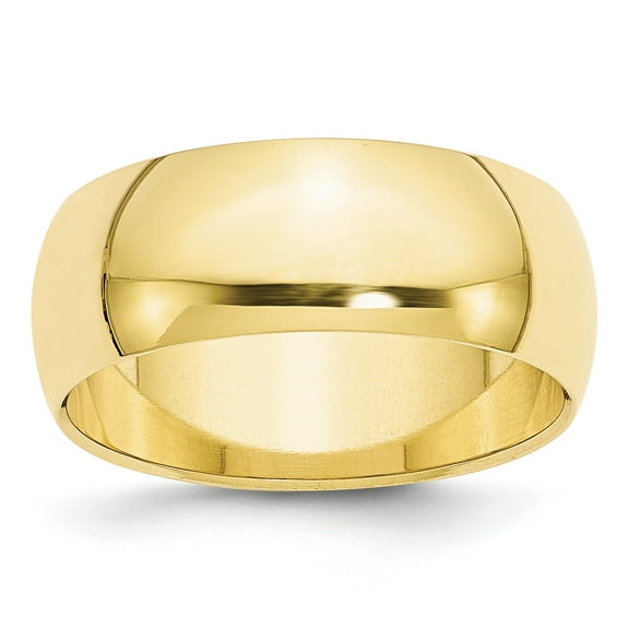 10k Yellow Gold 8mm Half Round Band Size 5.5